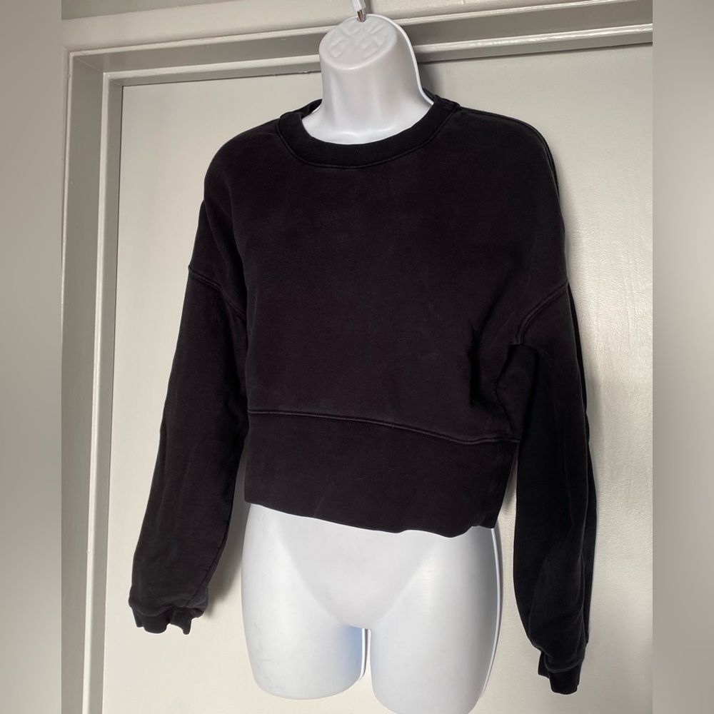 All Saints crop sweatshirt, faded black, size XS